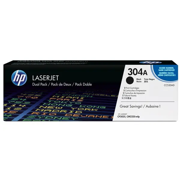 HP Toner nr 304AD CC530AD Black 2pack 7K