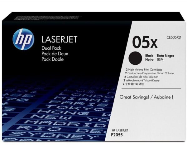 HP Toner nr 05XD CE505XD Black 2pack 2x6.5K