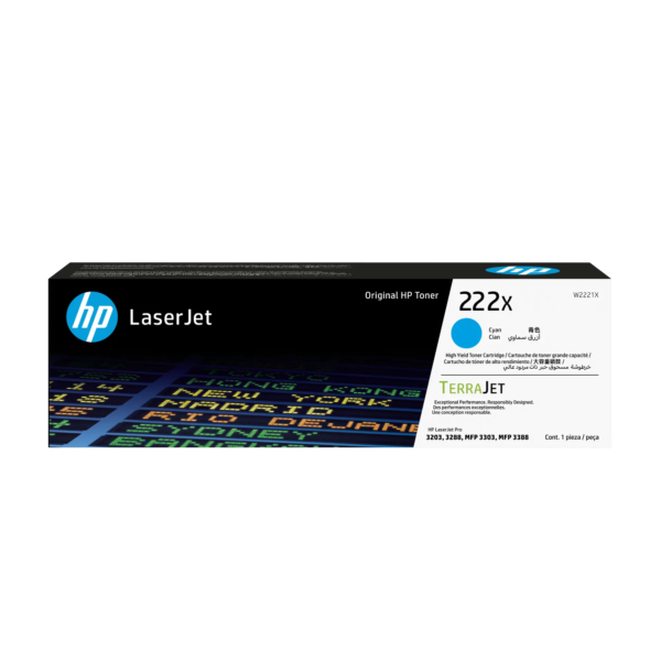 HP Toner nr 222X W2221X Cyan 2.5K