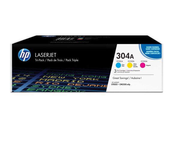 HP Toner nr 304A CF372AM 3pack CMY CC531.532.533