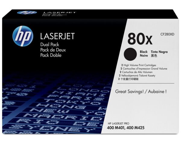 HP Toner nr 80XD CF280XD Black 6.9K dualpack
